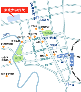 東北大学病院地図
